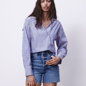 Zara cropped button down